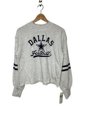 NWT Women's M Dallas Cowboys Football Cropped Sweatshirt Gray M, MSRP $44.99